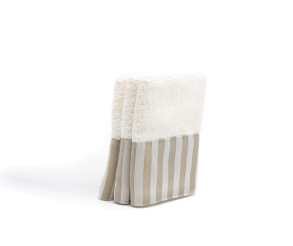 TOALLA MINI TITANIO RAYAS