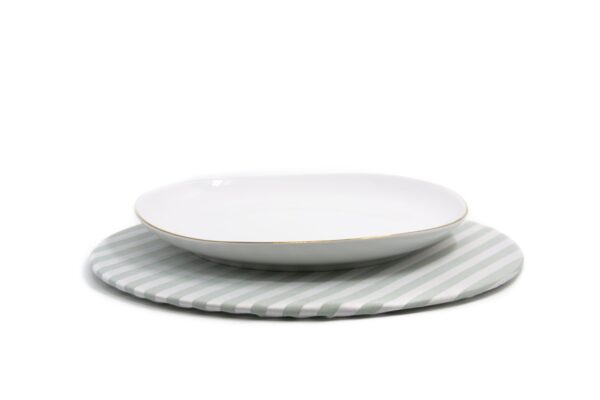 PLATO BASE + FUNDA MENTA RAYAS