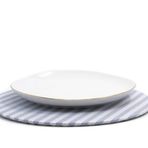 PLATO BASE + FUNDA LAVANDA RAYAS