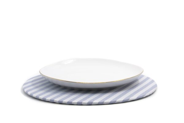PLATO BASE + FUNDA LAVANDA RAYAS