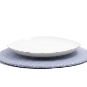 PLATO BASE + FUNDA LAVANDA DOTTY