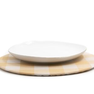 PLATO BASE + FUNDA ÁMBAR CUADROS