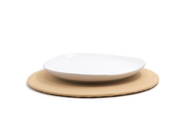 PLATO BASE + FUNDA ÁMBAR LISO