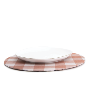 PLATO BASE + FUNDA TEJA CUADROS