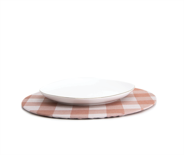 PLATO BASE + FUNDA TEJA CUADROS